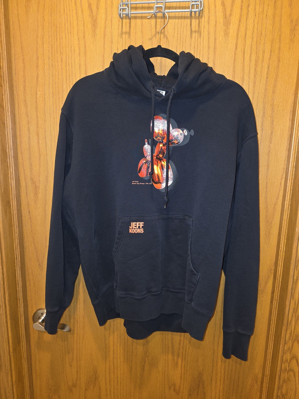 Uniqlo Black Hoodie With Jeff Koons Balloon Graphic